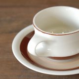 SEYEI　セーエー陶器　カップ＆ソーサー　肌色＆茶色ライン　未使用品（こ788）