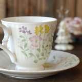 ノリタケ　コンテンポラリー　コーヒーカップ＆ソーサー　野の花柄　ユーズド美品（ち1424）