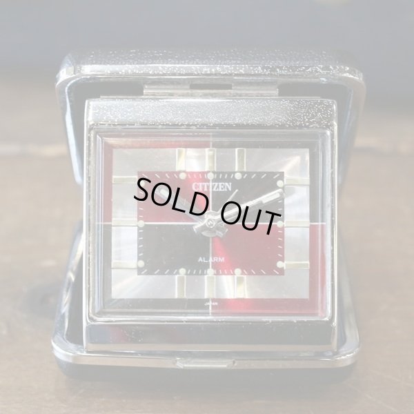 画像2: シチズン　折りたたみ式コンパクト目覚まし時計　赤黒　ユーズド品