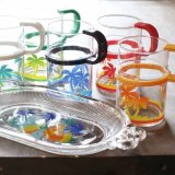 東洋ガラス　パラダイスファンタジー　デザートセット/グラス＆ソーサーセット　未使用品　箱付き（箱7　2082）