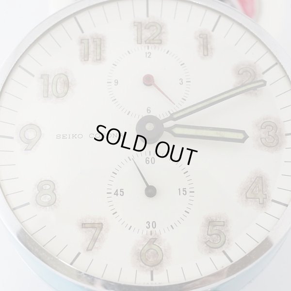 画像4: セイコー　コロナ　ゼンマイ式目覚まし時計　ブルー　ユーズド品