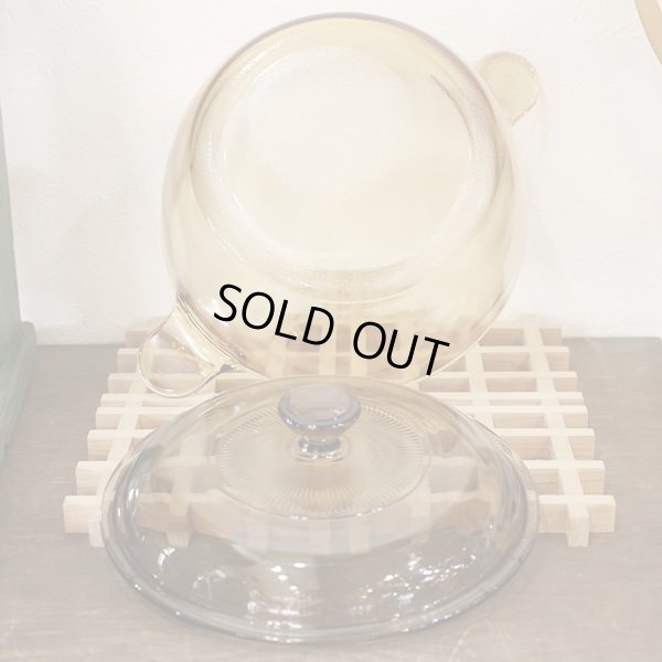 画像4: フランス　VISION　パイレックス　ガラス両手鍋/キャセロール　アンバー　未使用品（ひ2137店）