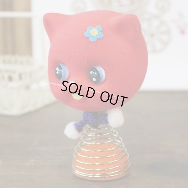 画像3: レトロ　首振り人形　赤い猫　未使用品