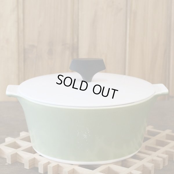 画像2: U.S.A.コーニング　両手鍋　パイロセラム　グリーン×蓋白　未使用品（ o 2170）