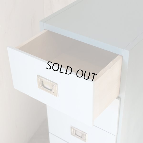 画像3: 木製5段チェスト　スモーキーグリーン　カスタムメイド