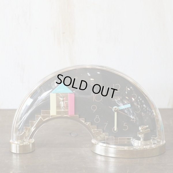 画像2: シチズン　クオーツ　リズム時計　置き時計　イメージゲート　金色（黒メタリック色）　未使用品　箱付き（わ2262）