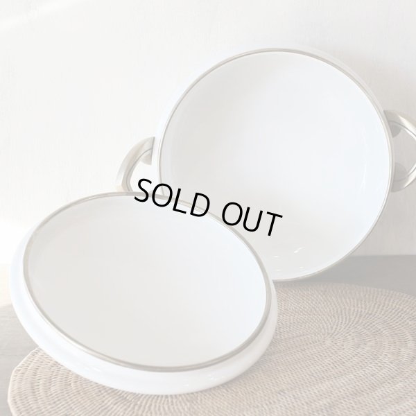 画像3: F.C.Lオリジナル　ホーロー両手鍋　白　未使用品（ふ2356）