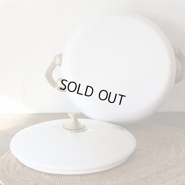 画像4: F.C.Lオリジナル　ホーロー両手鍋　白　未使用品（ふ2356）