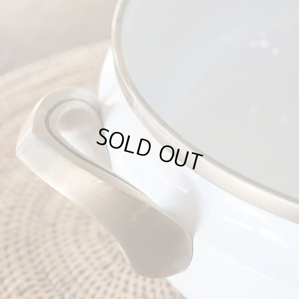 画像5: F.C.Lオリジナル　ホーロー両手鍋　白　未使用品（ふ2356）