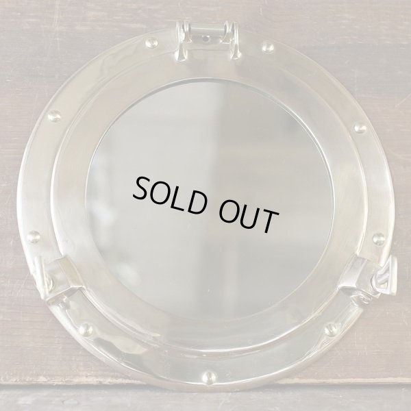 画像2: 船舶用丸窓枠ミラー　真鍮製　ユーズド品