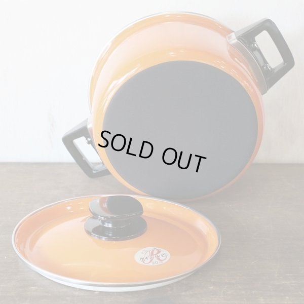 画像5: クインルビー　ホーロー両手鍋　オレンジ　未使用品（さ2437）