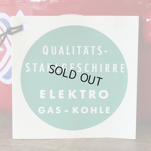 画像6: レトロ　ドイツ製ホーロー両手鍋　ELEKTRO　GAS-KOHLE　赤　未使用品（ふ2436）