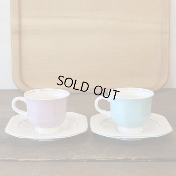 画像3: ミカサ　ペアカップ＆ソーサーとパン/ケーキ皿セット　MK525　JOY BLUE＆JOY LAVENDER　未使用品（く2484）