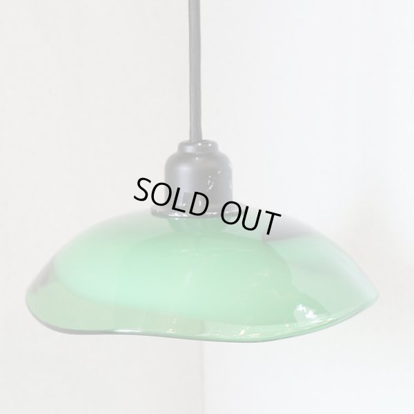 画像3: ガラスペンダントライト　グリーン×ミルクホワイト　マーブル　カスタムメイド