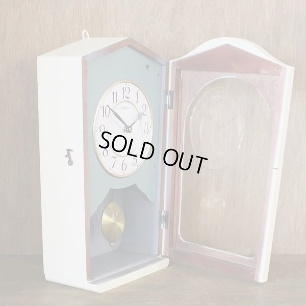 画像3: シチズン　振り子時計　ウォールクロック　HOUR STRIKE　白×グリーン　カスタムメイド（店2616）