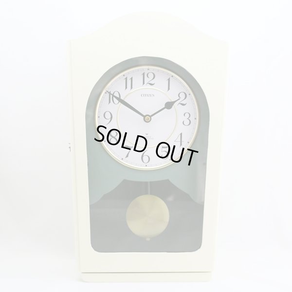 画像2: シチズン　振り子時計　ウォールクロック　HOUR STRIKE　白×グリーン　カスタムメイド（店2616）
