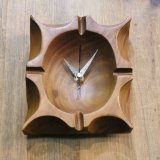 レトロ　木製　灰皿時計　掛け時計/ウォールクロック　カスタムメイド（店2622）