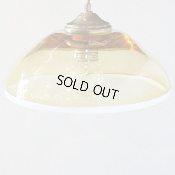 画像3: ガラス　ペンダントライト　吊り下げ照明　アンバー　ホワイトライン　カスタムメイド