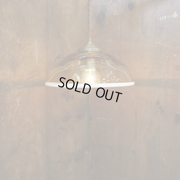 画像2: ガラス　ペンダントライト　吊り下げ照明　アンバー　ホワイトライン　カスタムメイド