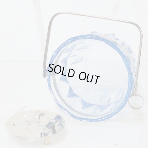 画像5: レトロ　カットガラス　アイスペール　ブルー　銀河　ユーズド品