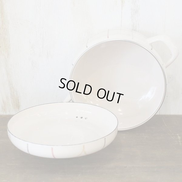 画像4: エジリー　ホーロー両手鍋　スコッチチェック　未使用品