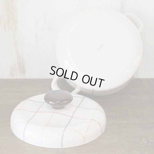 画像5: エジリー　ホーロー両手鍋　スコッチチェック　未使用品