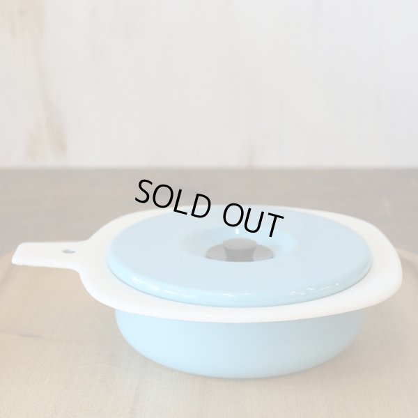 画像3: エナ・ロマン　カッセロール/ホーロー片手鍋　1人用鍋　ブルー　未使用品（た2839）