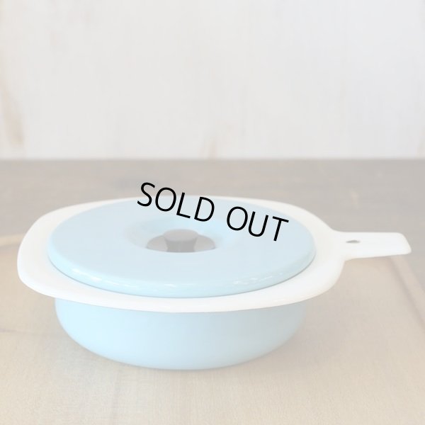 画像2: エナ・ロマン　カッセロール/ホーロー片手鍋　1人用鍋　ブルー　未使用品（た2839）