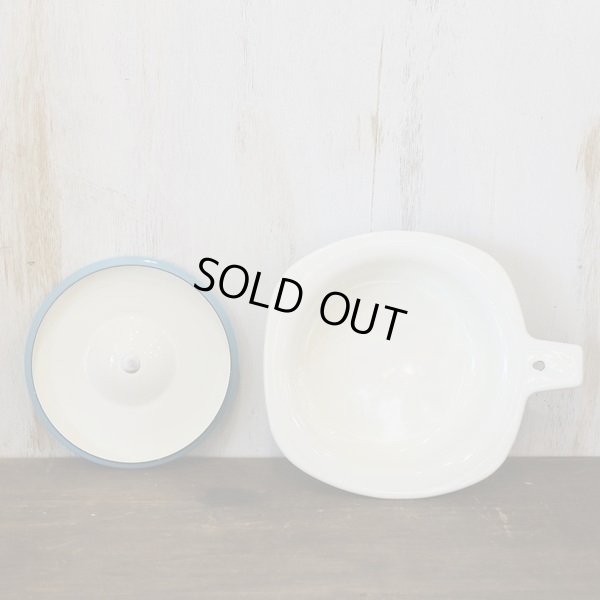 画像4: エナ・ロマン　カッセロール/ホーロー片手鍋　1人用鍋　ブルー　未使用品（た2839）