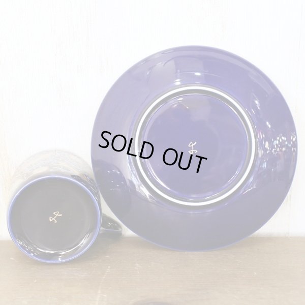 画像9: 幸兵衛窯　コーヒーカップ＆ソーサー　ペアセット　金彩　白＆瑠璃　未使用品