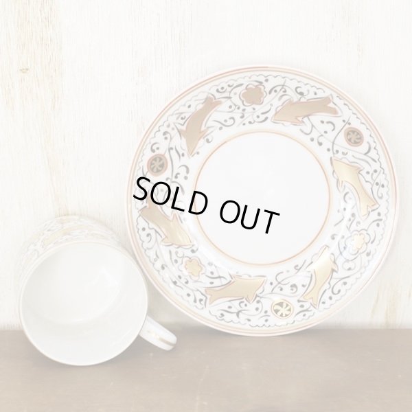 画像4: 幸兵衛窯　コーヒーカップ＆ソーサー　ペアセット　金彩　白＆瑠璃　未使用品