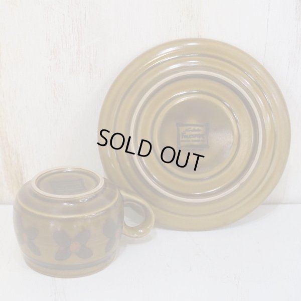 画像5: ノリタケ　FOLKSTONE　GENUINE　コーヒーカップ＆ソーサー　ブラウン系　花柄　未使用品（ l 2851）