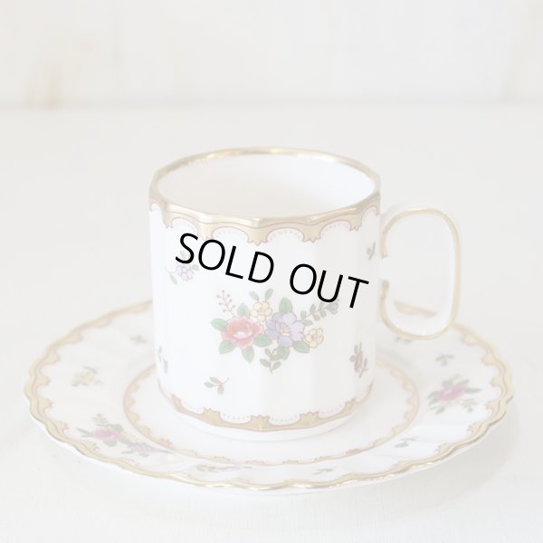 画像2: NAKAYAMA　ナカヤマ　デミタスカップ＆ソーサー　金彩×花柄　ユーズド品