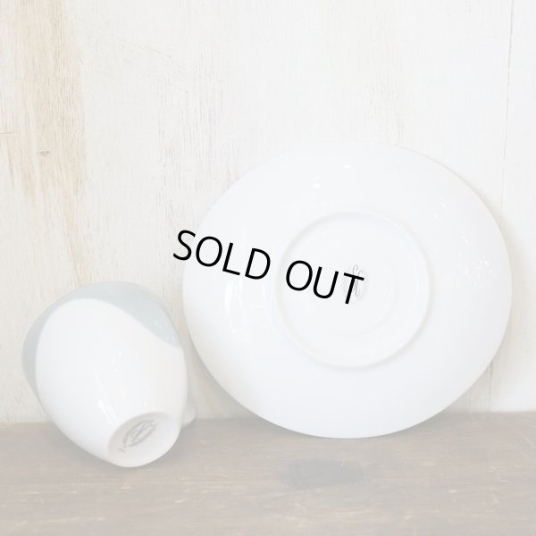 画像7: SC　三郷陶器　コーヒーカップ＆ソーサー　グリーン×白　未使用品（あ2901）