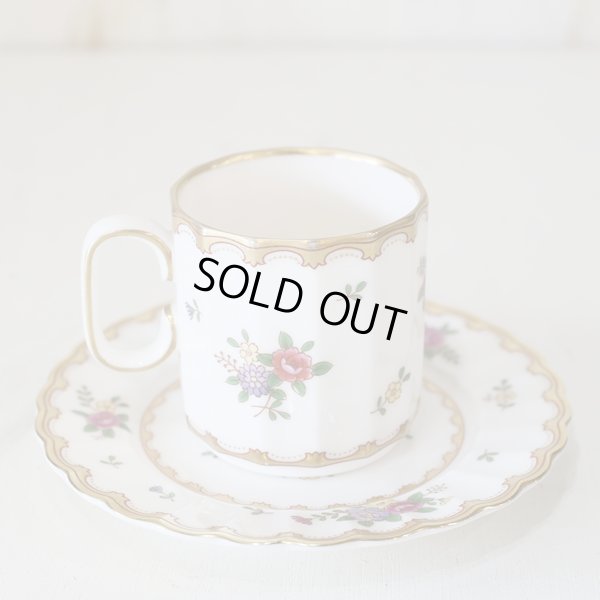 画像3: NAKAYAMA　ナカヤマ　デミタスカップ＆ソーサー　金彩×花柄　ユーズド品