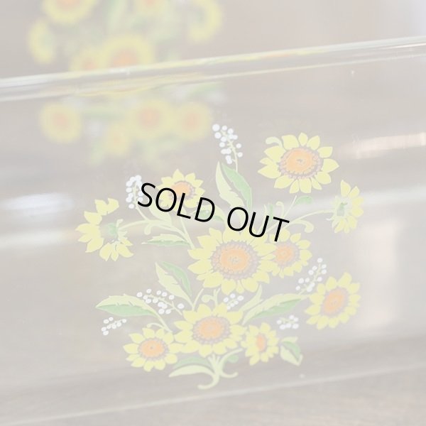 画像3: パイレックス　レトロ　ガラスパウンドケーキ型/角深焼皿　黄小花柄　未使用品