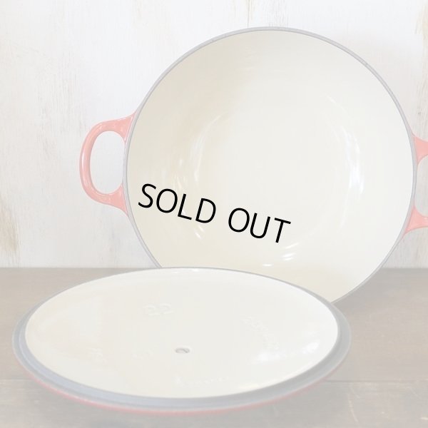 画像4: ル・クルーゼ　両手平鍋　赤　未使用品