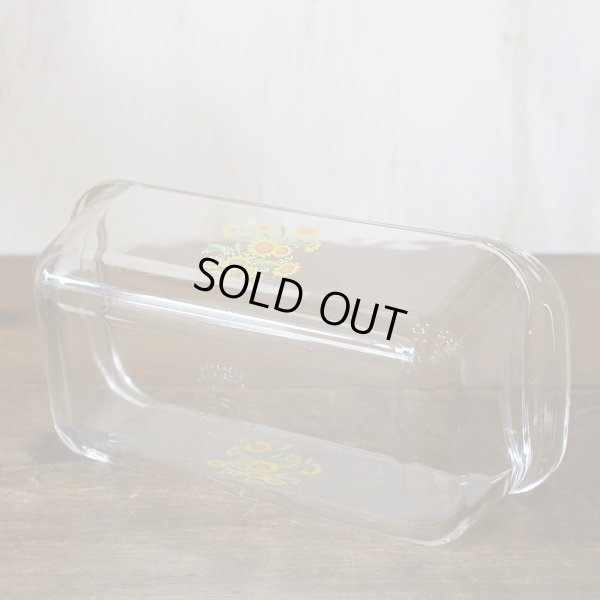 画像6: パイレックス　レトロ　ガラスパウンドケーキ型/角深焼皿　黄小花柄　未使用品