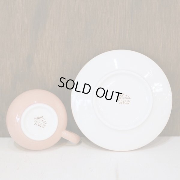 画像5: Sanwa　コーヒーカップ＆ソーサー　薔薇柄　サーモンピンク　未使用品（棚2999）