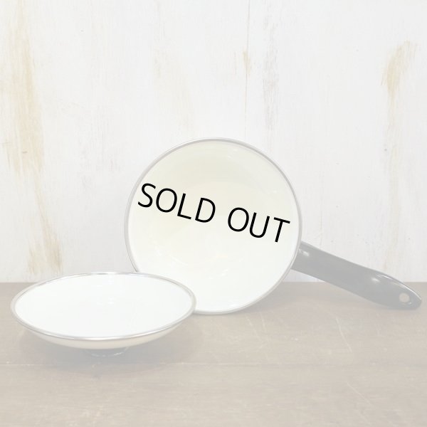 画像4: ノリタケ　レトロ　ホーロー片手鍋16　丸ライン赤×青　未使用品（か3005）