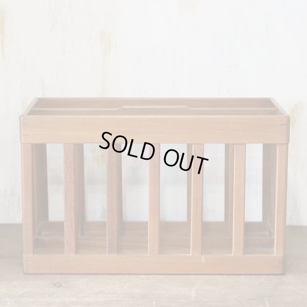 画像2: 木製マガジンラック　チーク材　ユーズド品