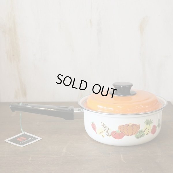 画像3: エプロンホーロー　レトロ　片手鍋　18ｃｍ　野菜ドット絵　未使用品（こ3019）