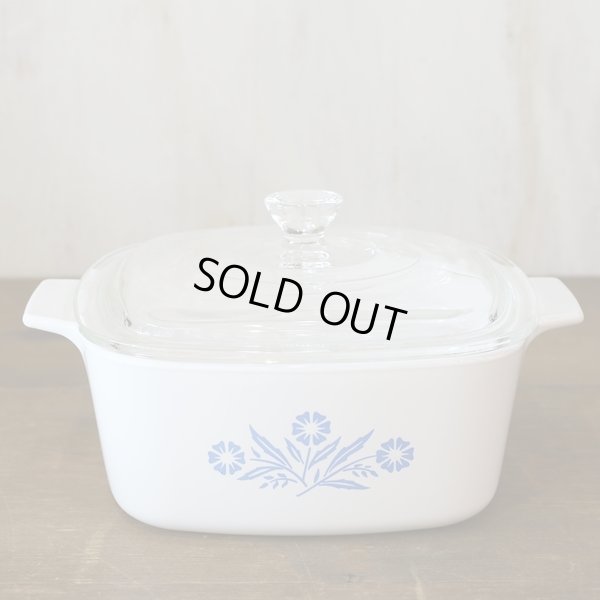 画像2: U.S.A.　コーニング　角形両手鍋/ソースパン　コーンフラワー　未使用品（み3018）