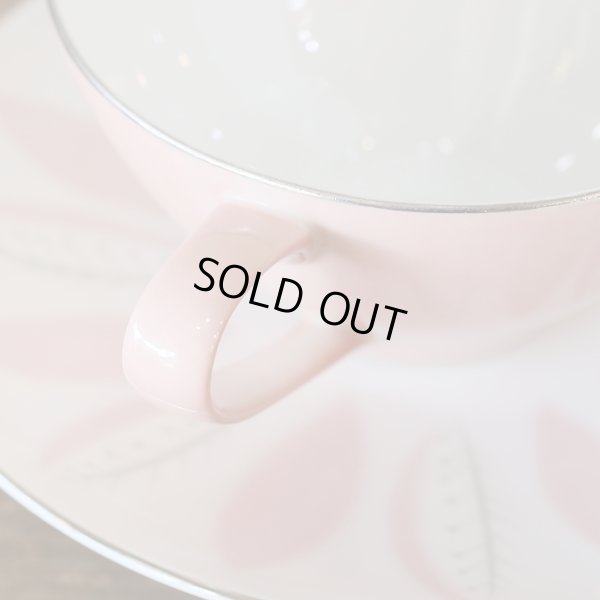 画像4: ノリタケ　ティーカップ＆ソーサー　ピンク　葉柄　未使用品