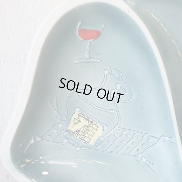 画像5: レトロ　仕切り皿/盛皿　酒瓶＆グラス柄　未使用品（ス3105）