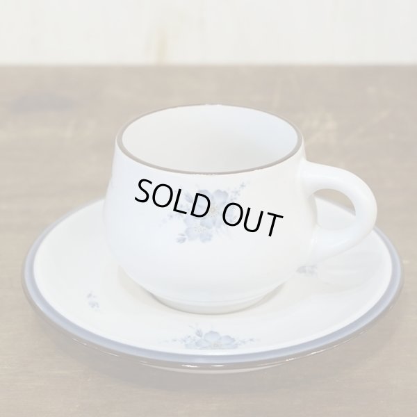 画像2: ノリタケ　ストーンウェア　カップ＆ソーサー　青い花柄　未使用品（ツ1595）