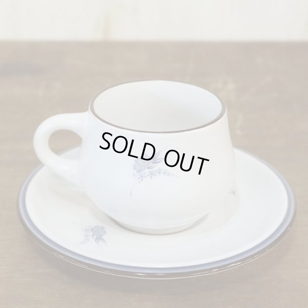 画像3: ノリタケ　ストーンウェア　カップ＆ソーサー　青い花柄　未使用品（ツ1595）