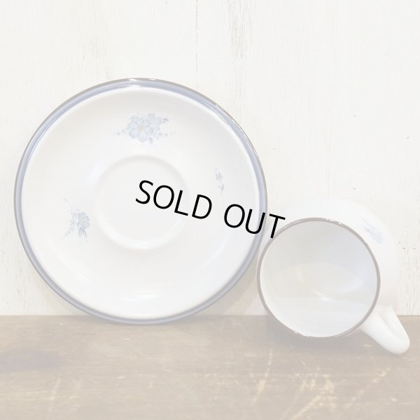 画像4: ノリタケ　ストーンウェア　カップ＆ソーサー　青い花柄　未使用品（ツ1595）