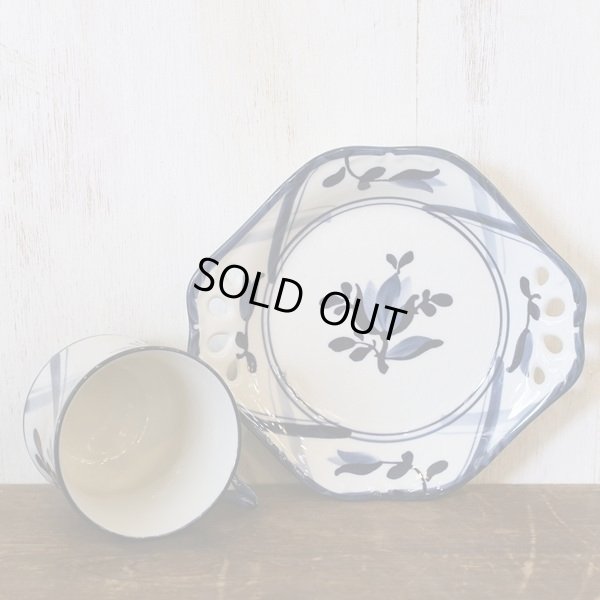 画像4: Sango　三郷陶器　カップ＆透かしソーサー　EUROPEAN　青花　未使用品（ふ3126）