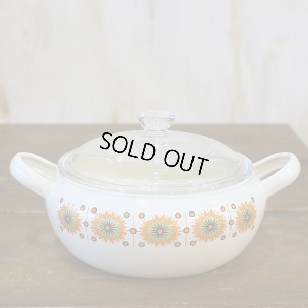 画像2: トキホーロー　ニッポニア　クッキングポット/ホーロー両手鍋　16ｃｍ　幾何学花柄　未使用品（ o 3156）